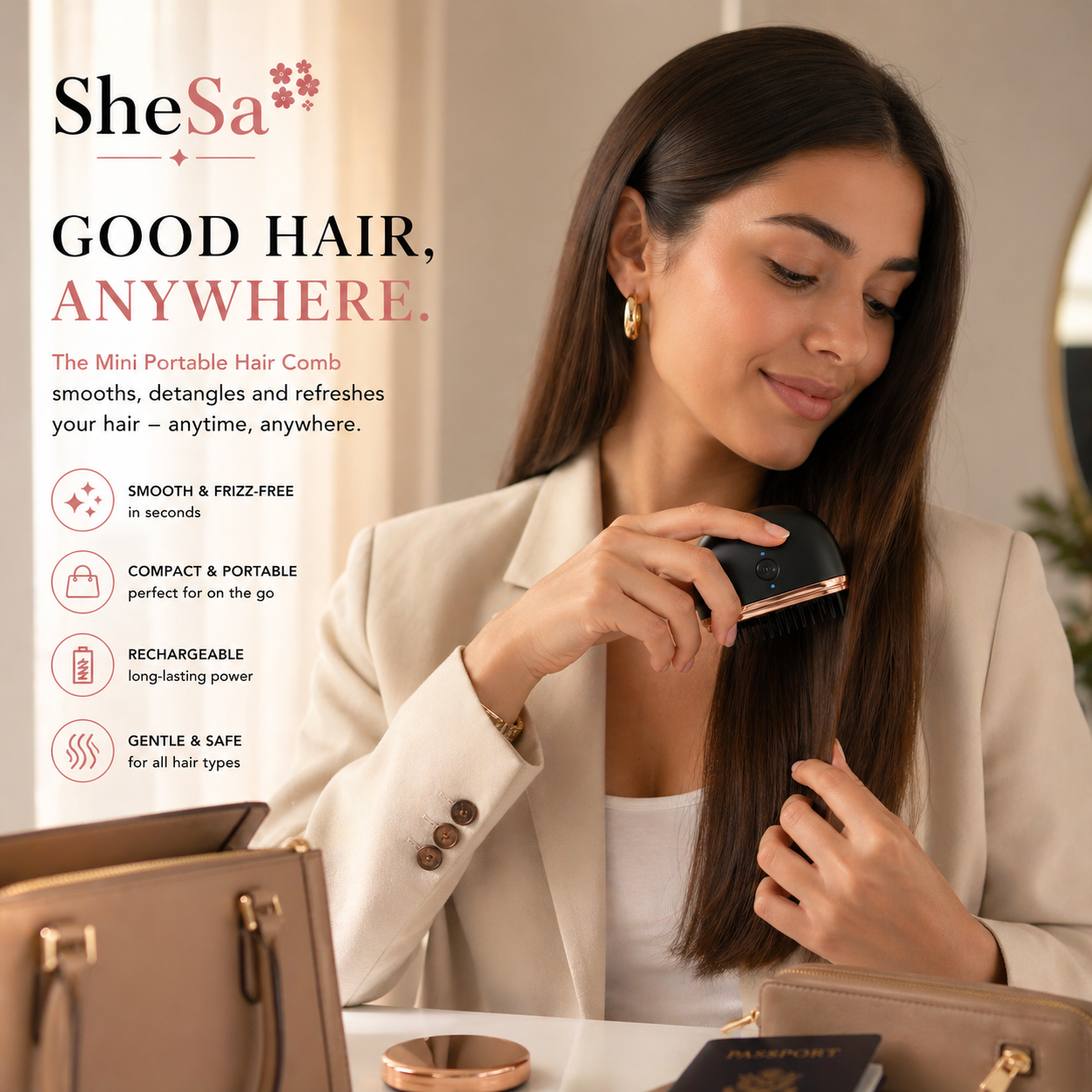 Mini Portable Hair Comb | SheSa™