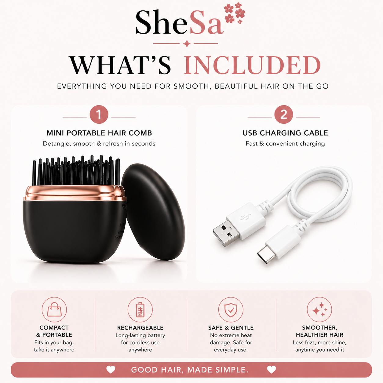 Mini Portable Hair Comb | SheSa™