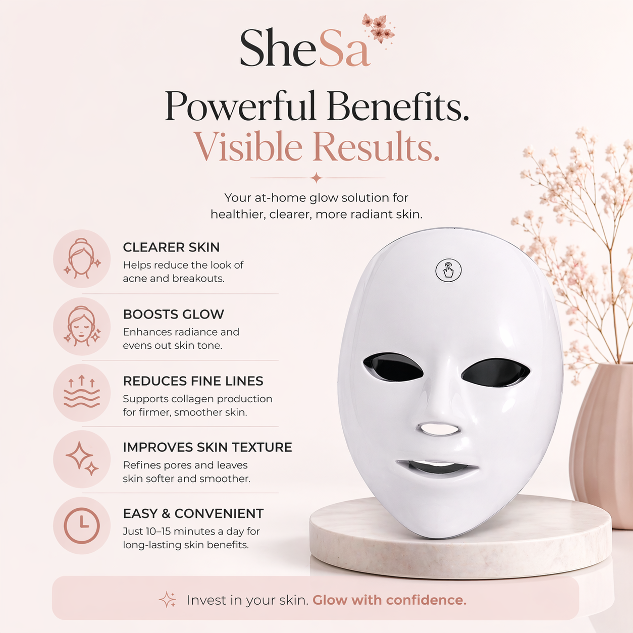 7-Color LED Facial Mask | SheSa™