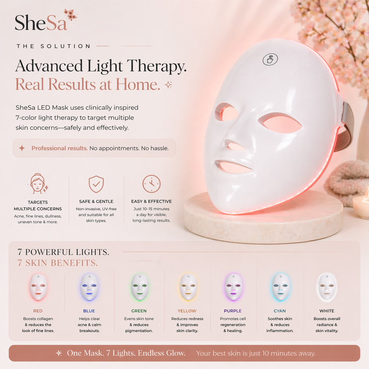 7-Color LED Facial Mask | SheSa™