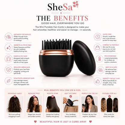 Mini Portable Hair Comb | SheSa™