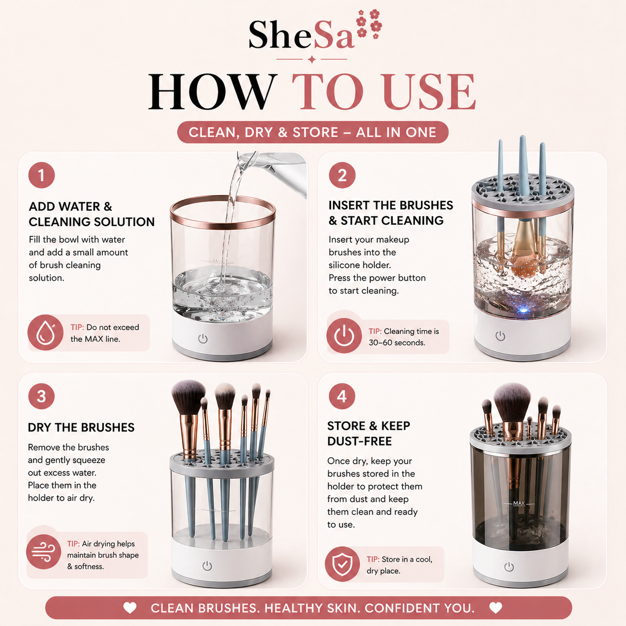 Electric Makeup Brush Cleaner | SheSa™