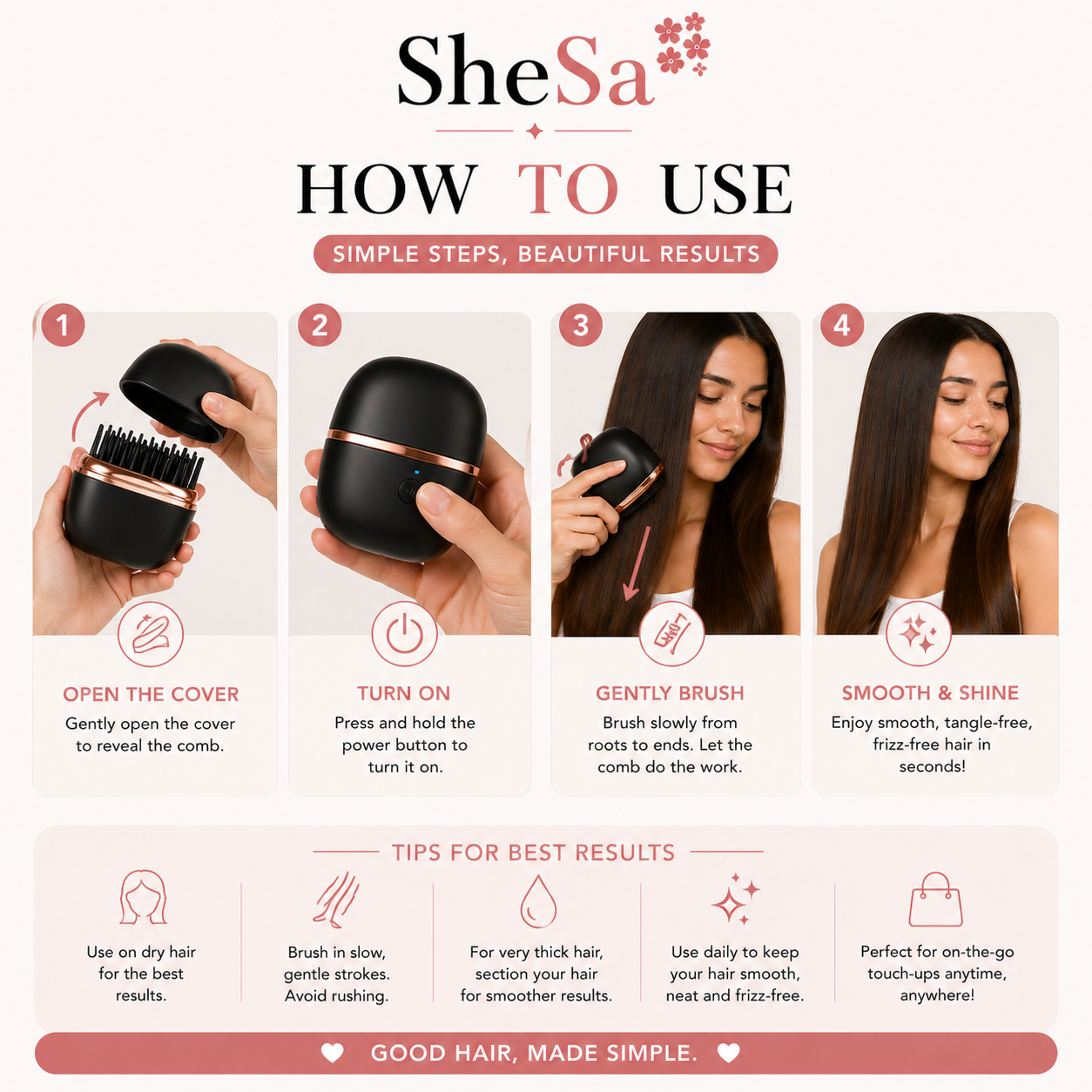 Mini Portable Hair Comb | SheSa™