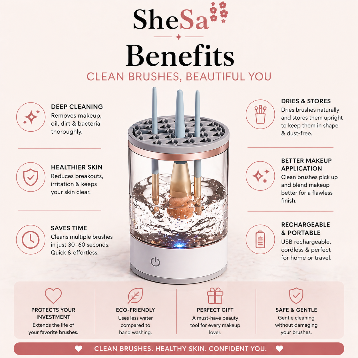 Electric Makeup Brush Cleaner | SheSa™