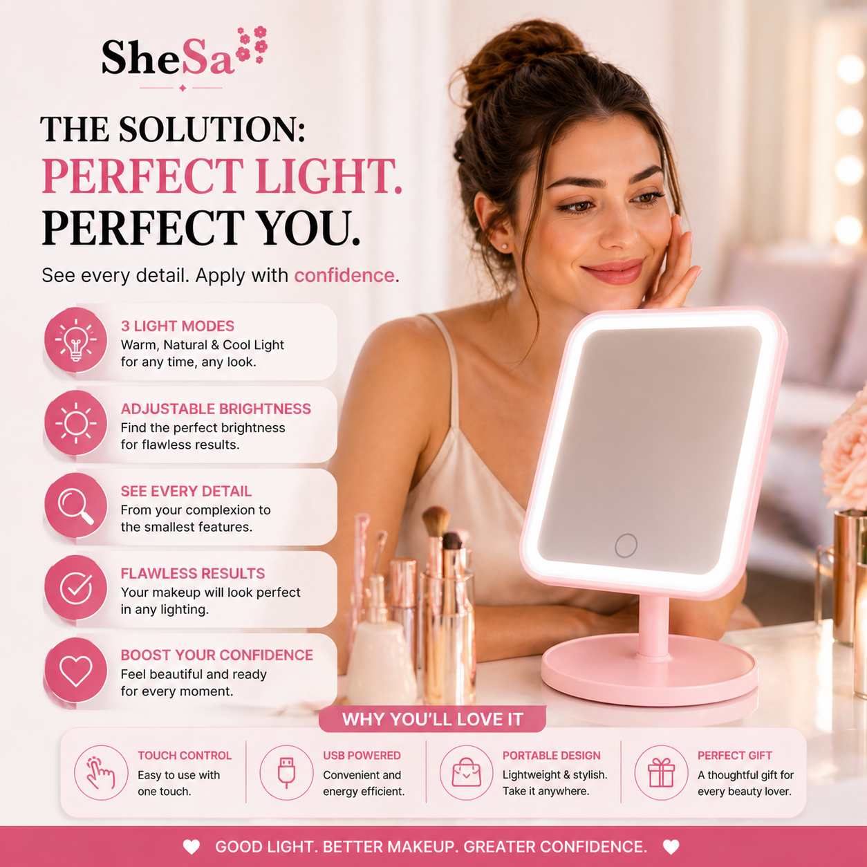 Glow LED Makeup Mirror | SheSa™